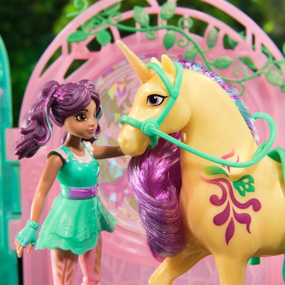 Set figurina Unicorn Academy Spin Master 6072051, Ava & Leaf, me aksesorë, ndryshim ngjyre