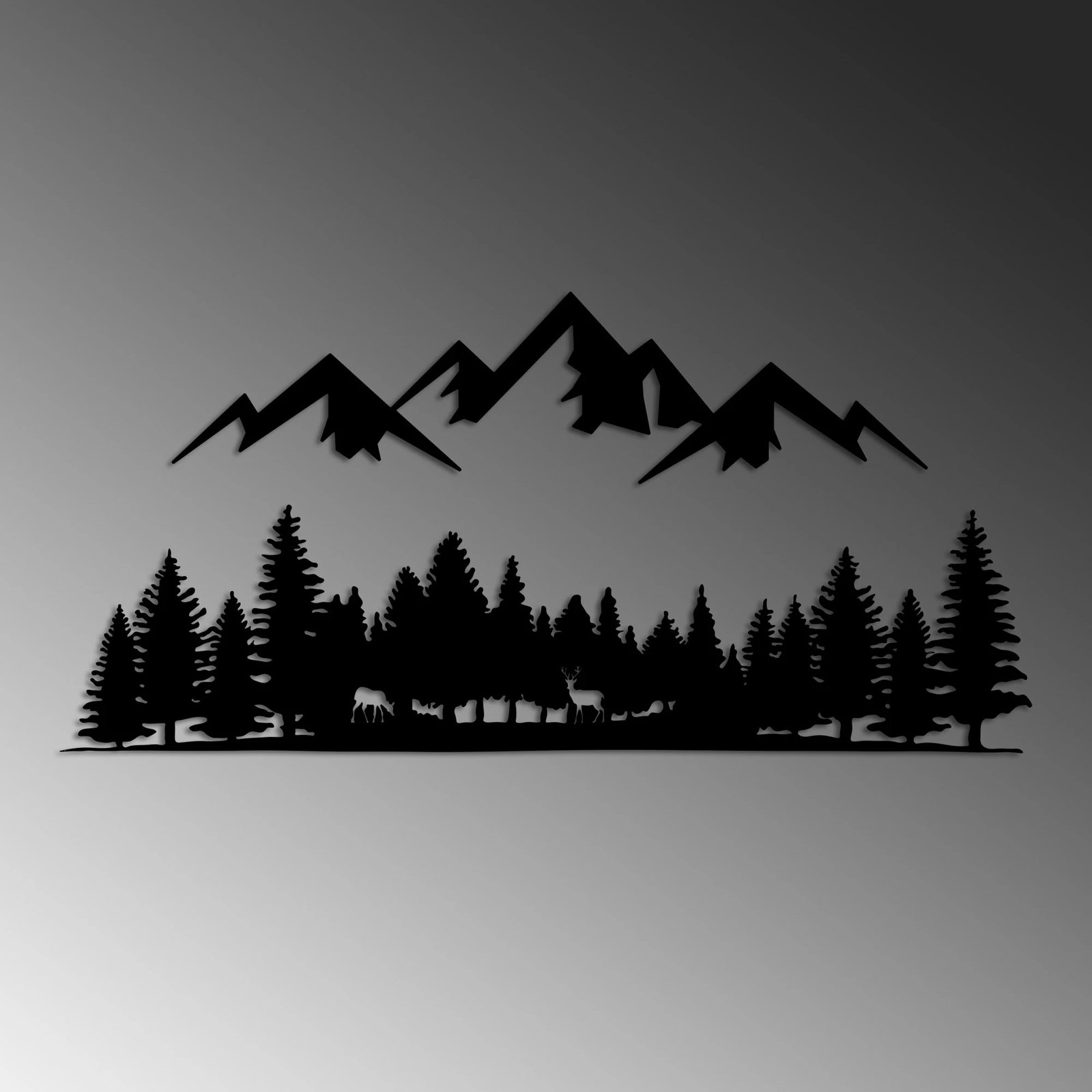 Aksesor dekorativ metalik për mur, Wallity, natyrë dhe male - 5