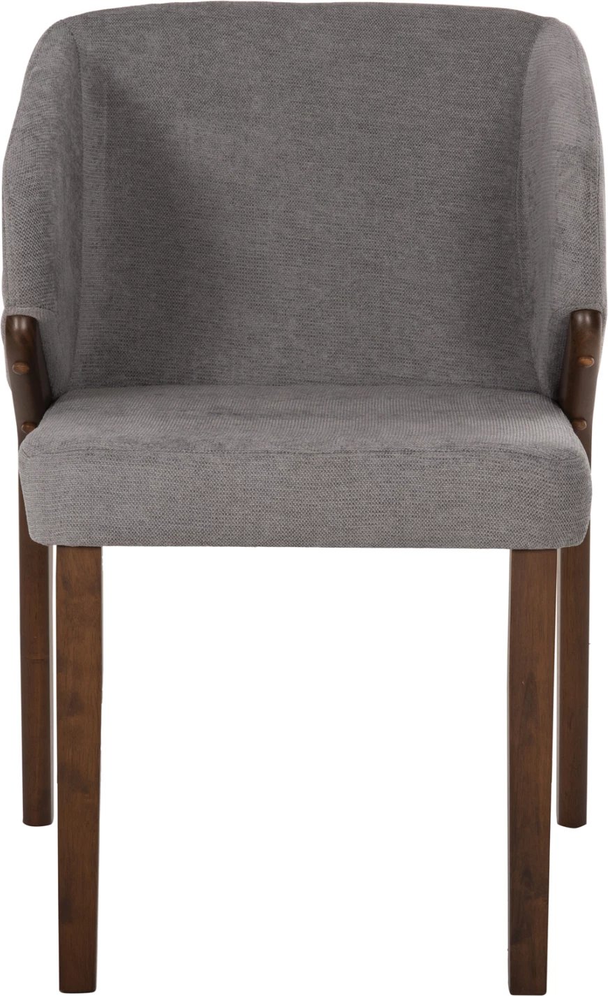 Karrige ngrënieje RADDER FH9749 dru gome ngjyrë arre-gri pëlhurë 50x53x77H cm., set prej 2 copë