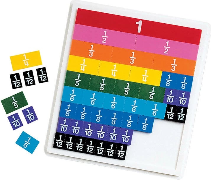 Set edukativ Learning Resources Rainbow Fraction Tiles LER 0615, 51 pjesë, shumëngjyrësh