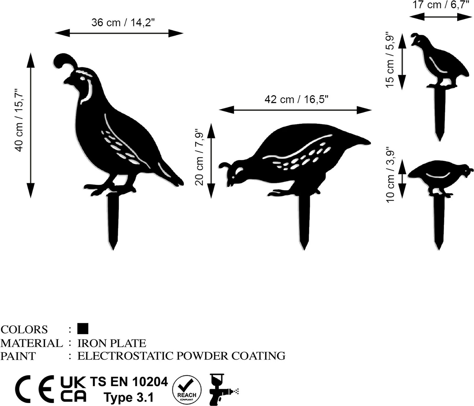 Objekte dekorative për kopsht, dizajn Aberto, Fam 05, set me 4 copë