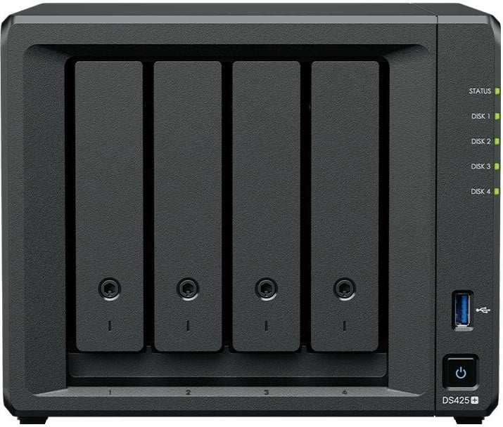 NAS Synology DS425+, 2GB RAM, 6 disqe, USB 3.2, RJ-45