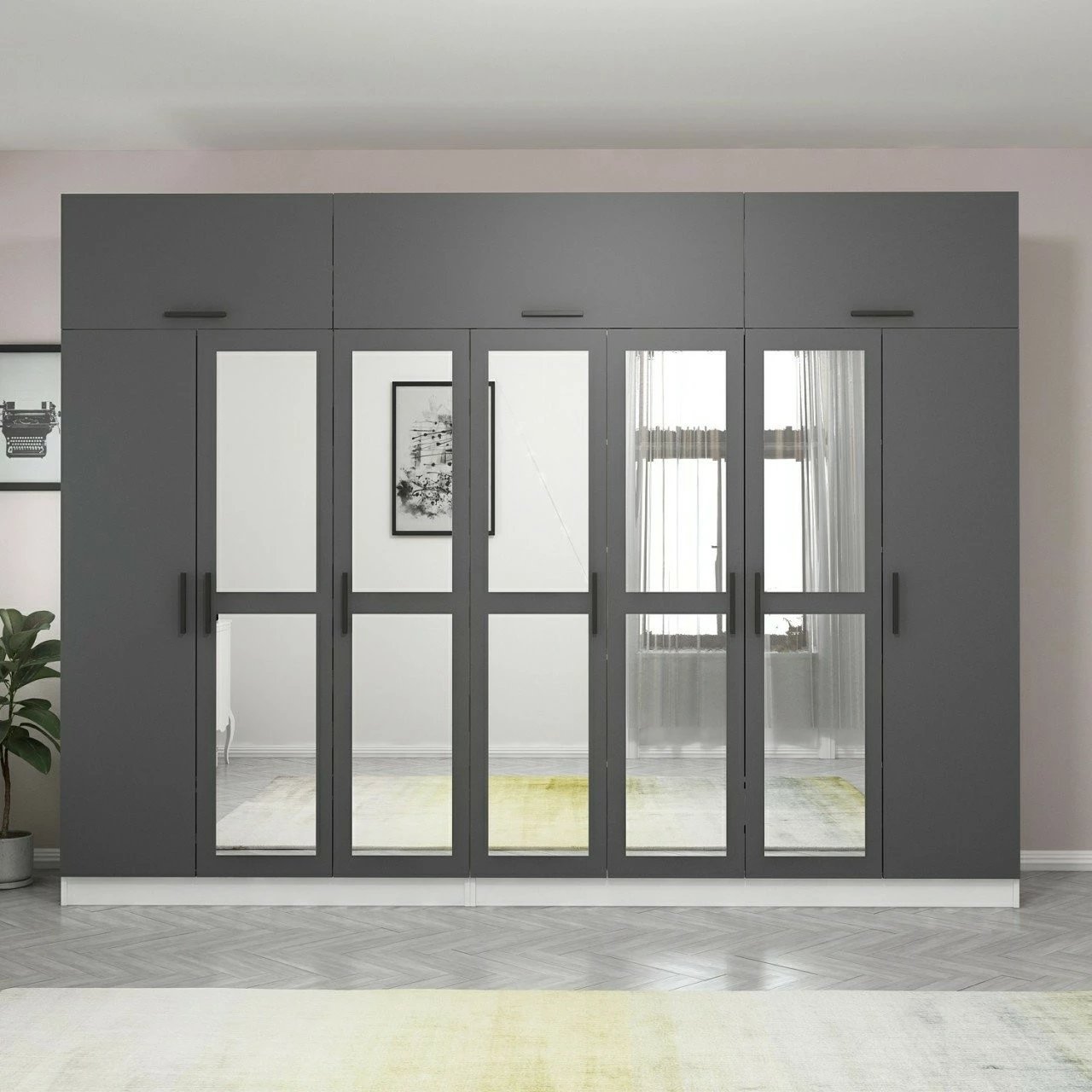 Dollap Skye Decor, anthracite dhe i bardhë, Kale - 5166