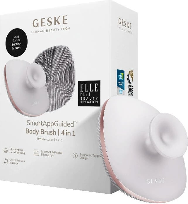 Brushë trupi Geske GK000705SL01 4-në-1, silikon, starlight