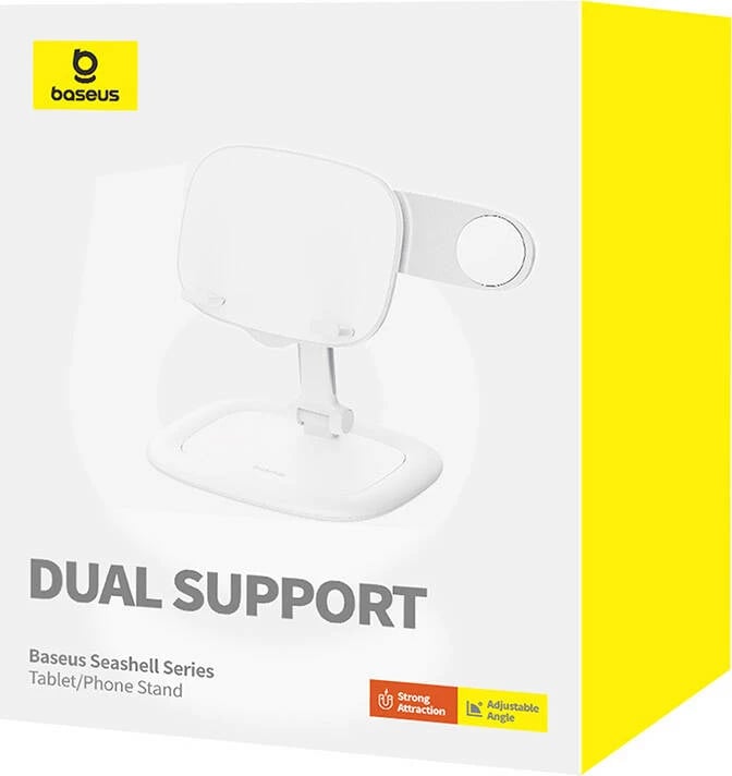 Mbajtëse tabletë/telefon Baseus Seashell, B10451501211-00, e bardhë Mbajtëse tabletë/telefon Baseus Seashell, B10451501211-00, e bardhë