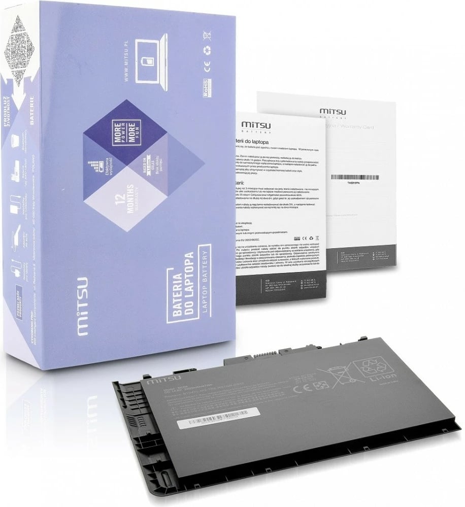 Bateri laptopi Mitsu BC/HP-9470M për HP EliteBook Folio 9470m, 3500 mAh, 14.8V, 4 qeliza