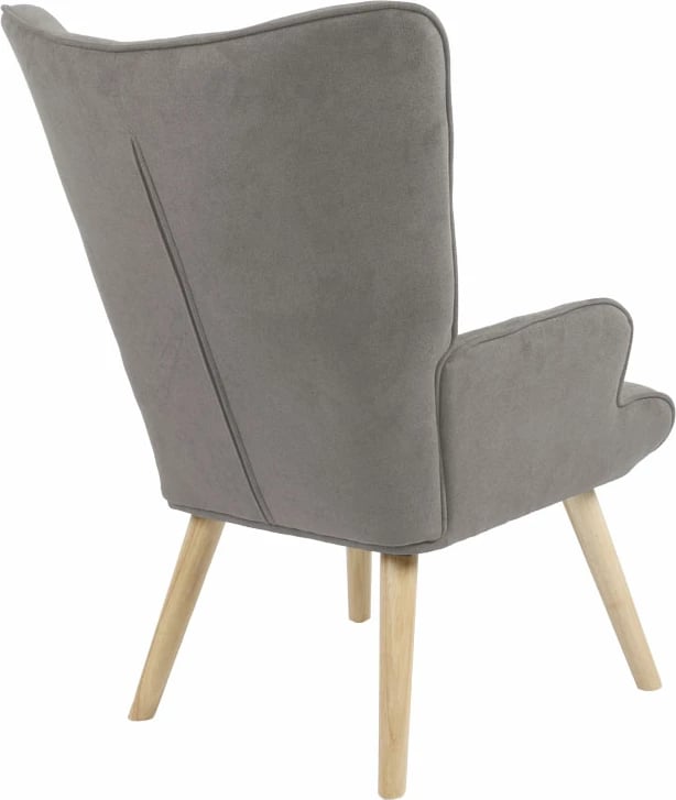 Karrige Fluffy, material stof, ngjyrë gri-dru natyral, 75x69x96cm