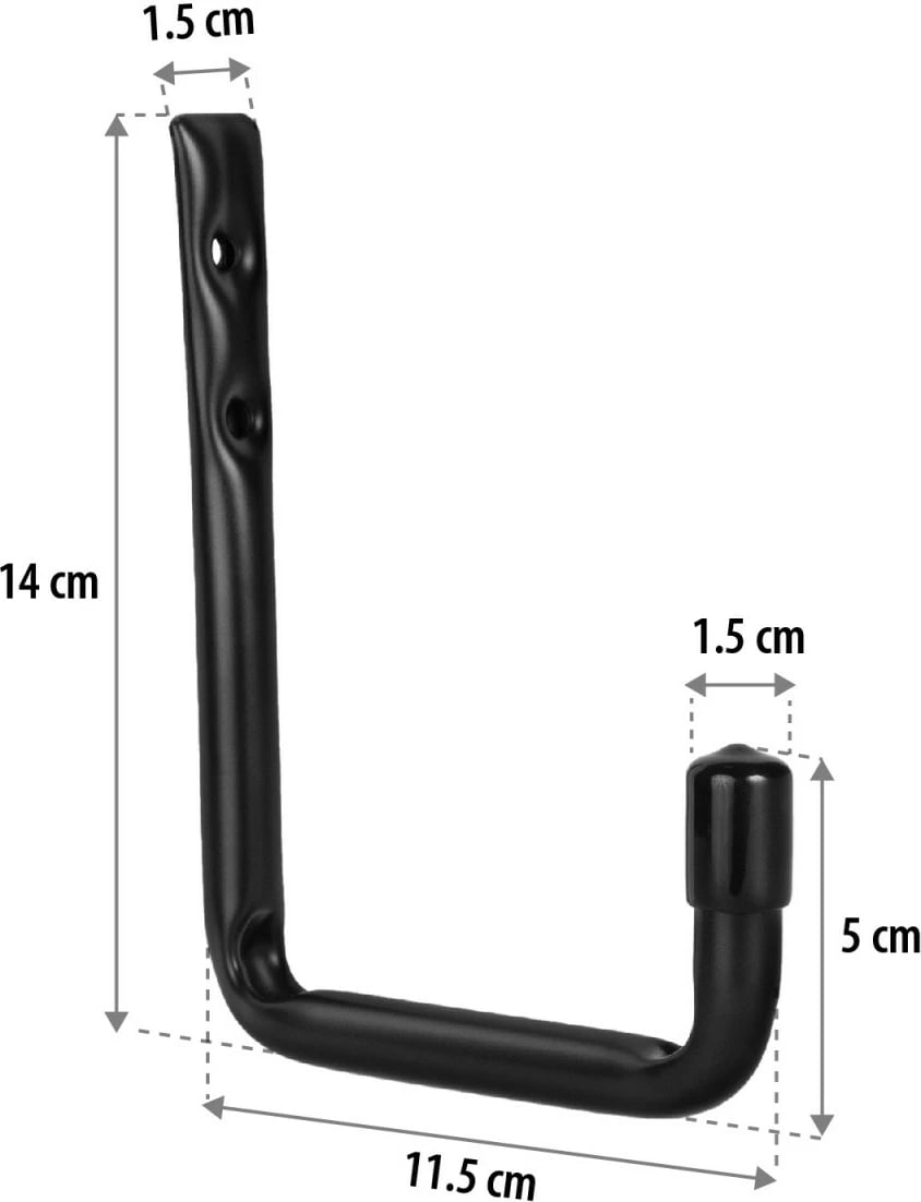 Mbajtëse muri për goma/rrota Maclean MC-488, set 2 copë, Çelik, e zezë