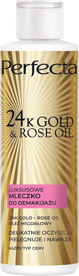 Largues grimi për femra Perfecta 24K Gold & Rose Oil Luxury Makeup Remover Milk, 200ml