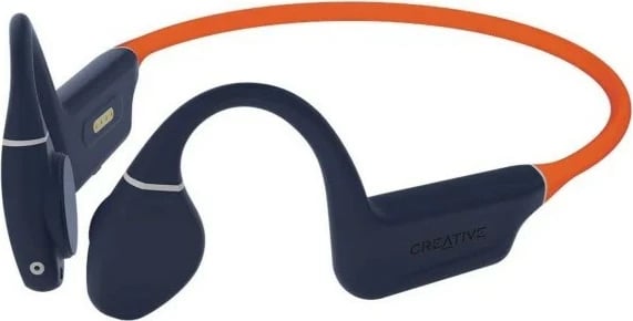 Kufje Creative Outlier Free Pro Plus, pa tela, MP3 Player 8GB, Bluetooth 5.3, Neck-wrap, Grafit-Portokalli
