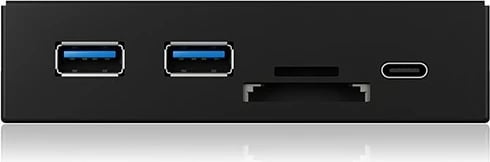 USB hub ICY BOX IB-HUB1417-i3, 2x USB-A, 1x USB-C, lexues kartelash SD/MicroSD, e zezë
