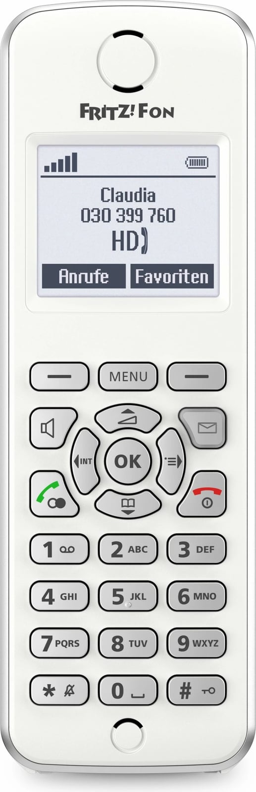 Telefon DECT AVM FRITZ!Fon M2, Wireless, 300 kontakte, Bardhë