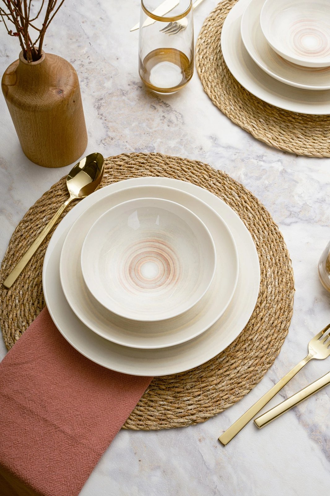 Set enësh për drekë (24 copë), porcelan, Hermia, GBSATN24Y4E31342