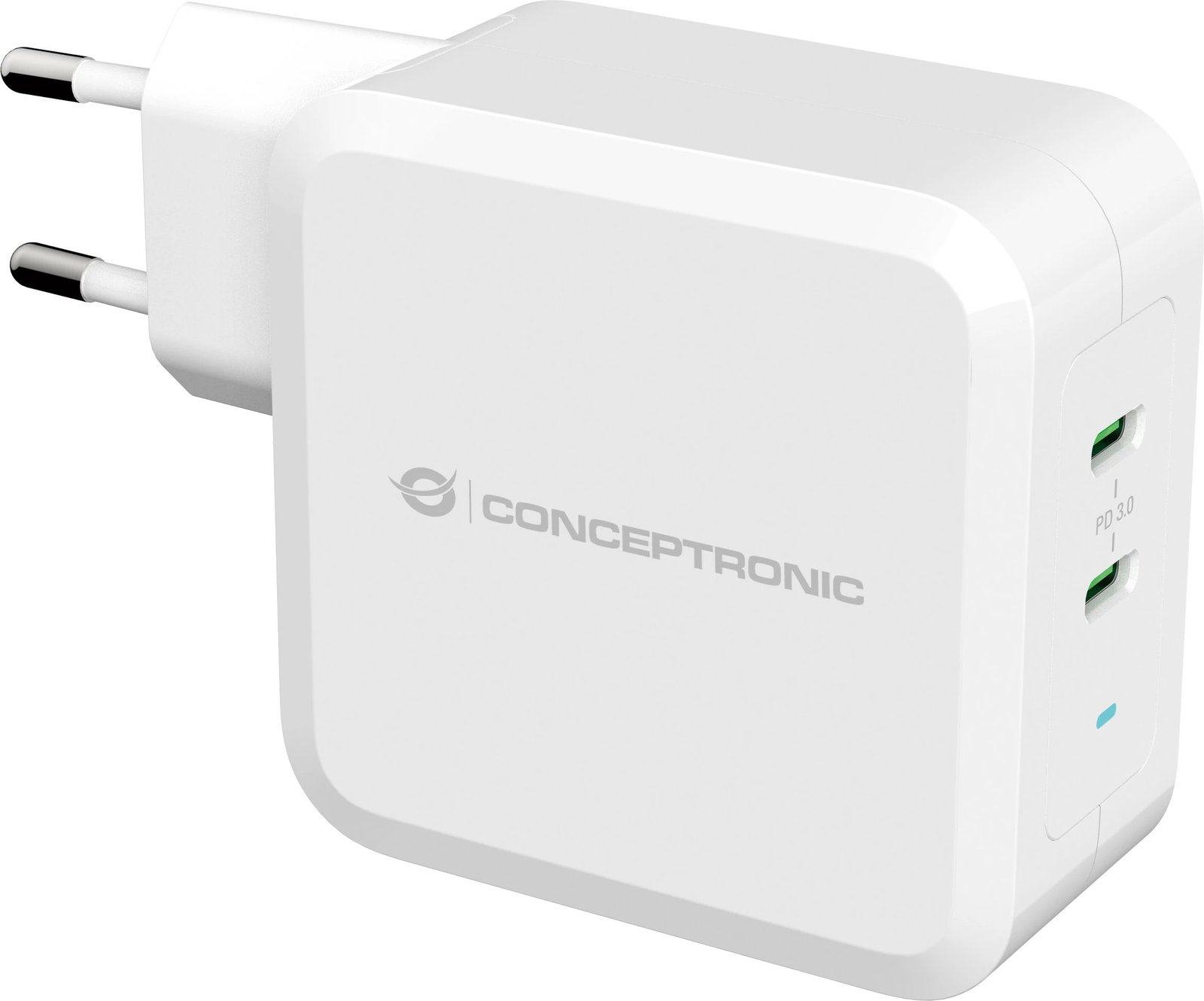 Karikues Conceptronic 2xUSB-C 100W GaN i bardhë