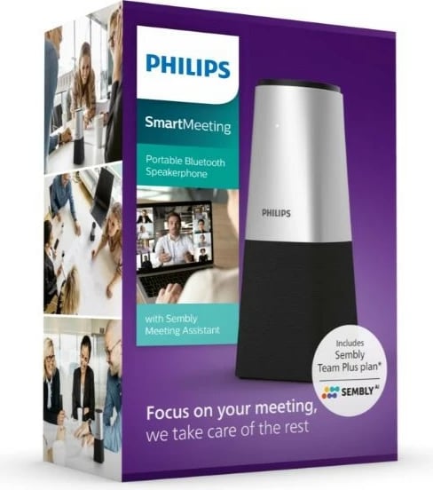 Mikrofon konferencash wireless Philips PSE0540/00 me Sembly Meeting Assistant, zi/argjendtë Mikrofon konferencash wireless Philips PSE0540/00 me Sembly Meeting Assistant, zi/argjendtë