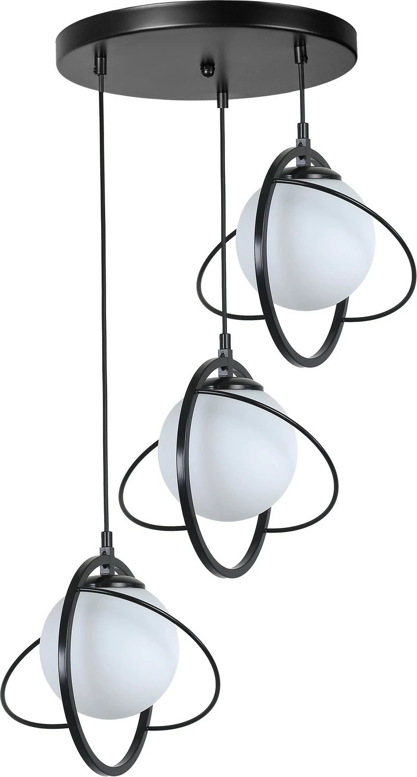 Llambë tavani Opviq, model 8773-3, metalike, e zezë dhe e bardhë