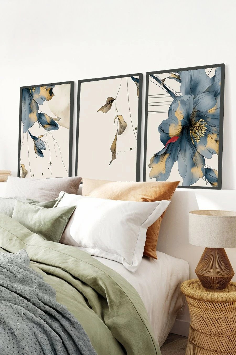 Pikturë dekorative me kornizë, 3 pjesë, shumëngjyrëshe, Wallity, Huhu471S, 30x40cm