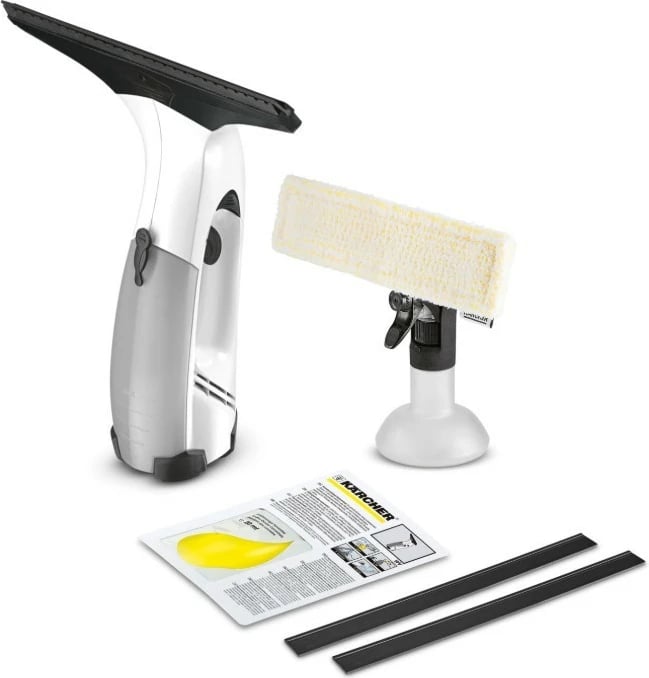 Pastrues dritaresh me vakum, Karcher WV 71 Plus Home Line (1.633-142.0), bateri 20 min, depozitë 100 ml, kohë karikimi 120 min, gri/zi/bardhë, set me sprucues + jastëk mikrofibër Pastrues dritaresh me vakum, Karcher WV 71 Plus Home Line (1.633-142.0), bateri 20 min, depozitë 100 ml, kohë karikimi 120 min, gri/zi/bardhë, set me sprucues + jastëk mikrofibër
