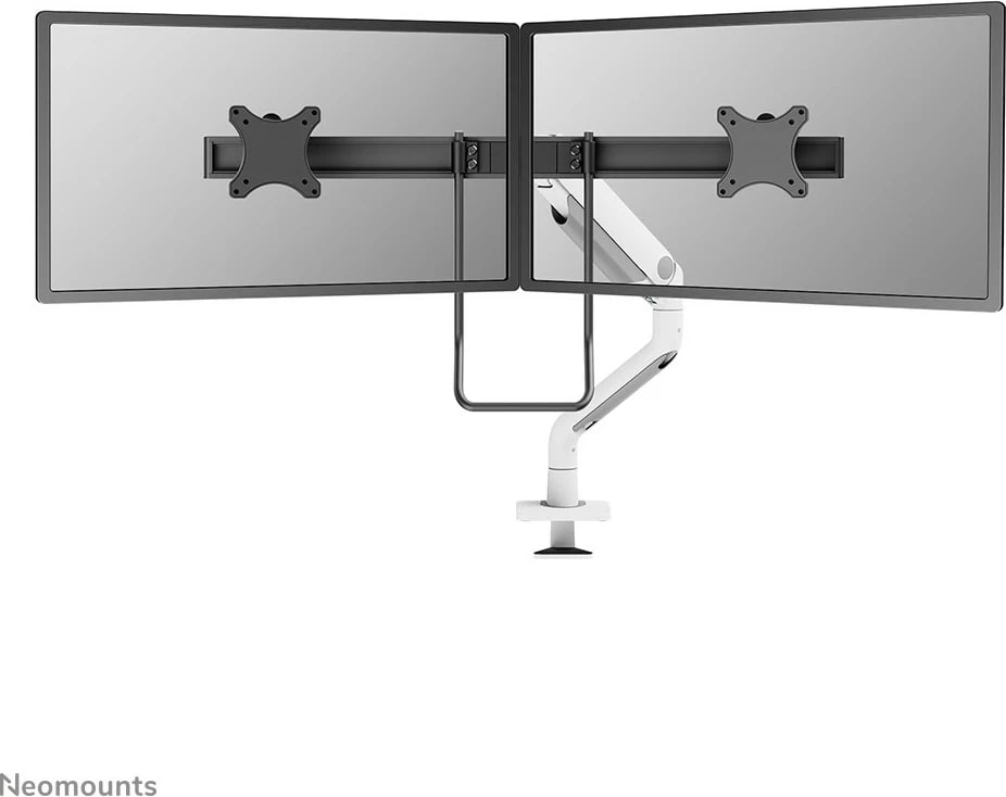 Krah monitori Neomounts DS75S-950WH2, për 2 ekrane, gas spring, Topfix, bardhë