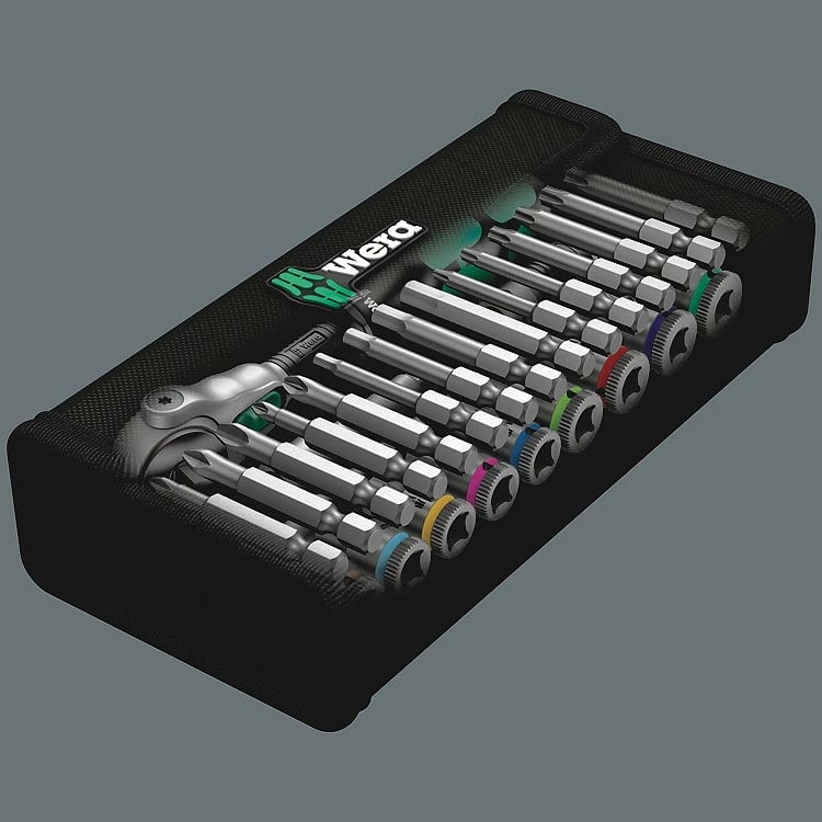 Set çelësa Wera 8100 SA 9, tekstil, kompakt, ngjyrë e zezë/çelik