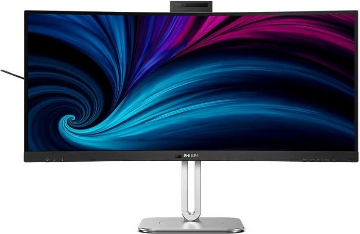 Monitor Philips 34B2U6603CH, 34 inç, VA, 3440x1440, Thunderbolt 4, i zi/argjendtë