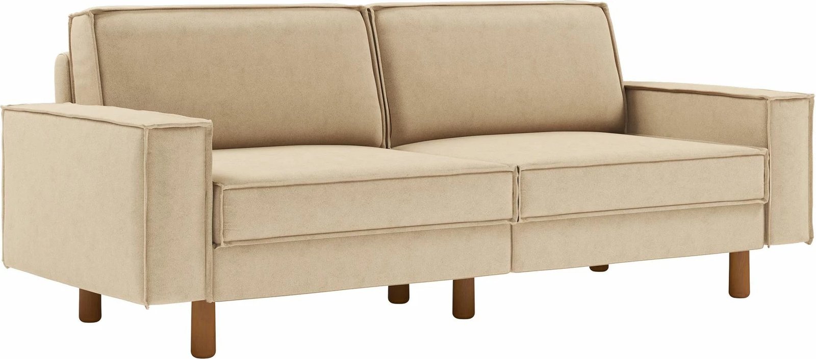 Divan treshe, ngjyrë rëre, këmbë druri arre, Atelier del Sofa, Sparrow 3