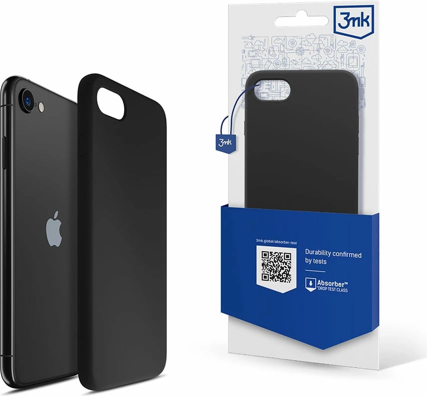 Mbështjellës silikon për celular 3mk, për iPhone 7/8/SE 2020/2022, i zi