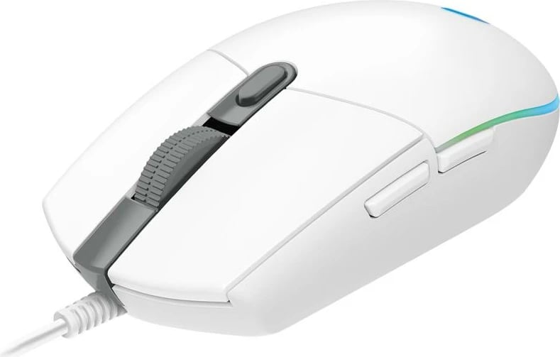 Maus lojërash Logitech G102 LIGHTSYNC, RGB i personalizueshëm, DPI i rregullueshëm, me kabllo USB, bardhë