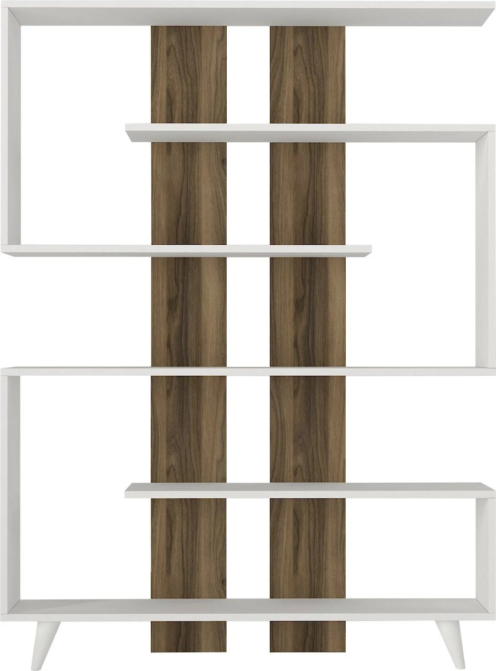 Raft librash Hanah Home, ngjyrë e bardhë dhe arre, Rain