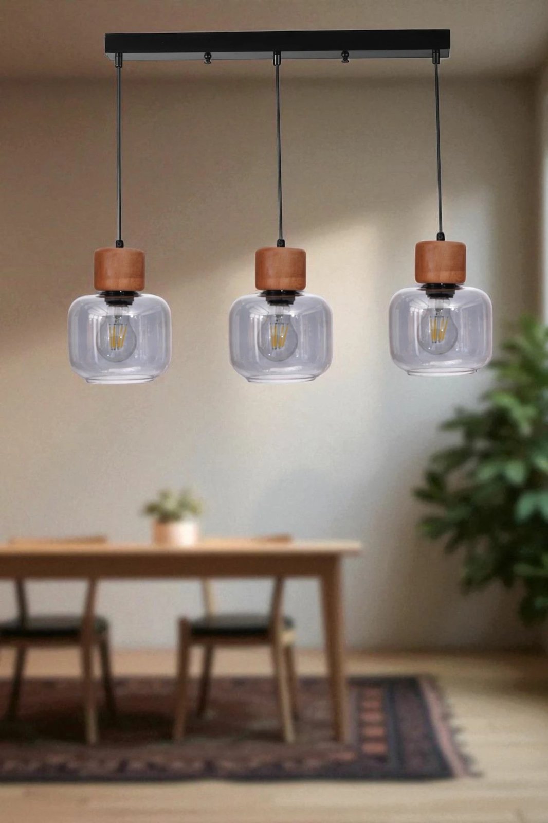 Llambë tavani Opviq, 9069-5, metal dhe xham, gri, lisi, e zezë