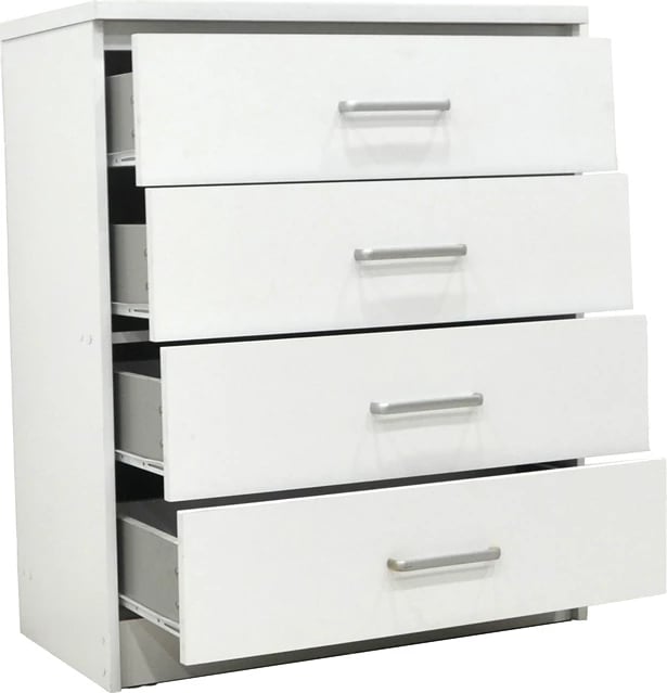 Komodë me 4 sirtarë Olympus, ngjyrë e bardhë, 80x40x95