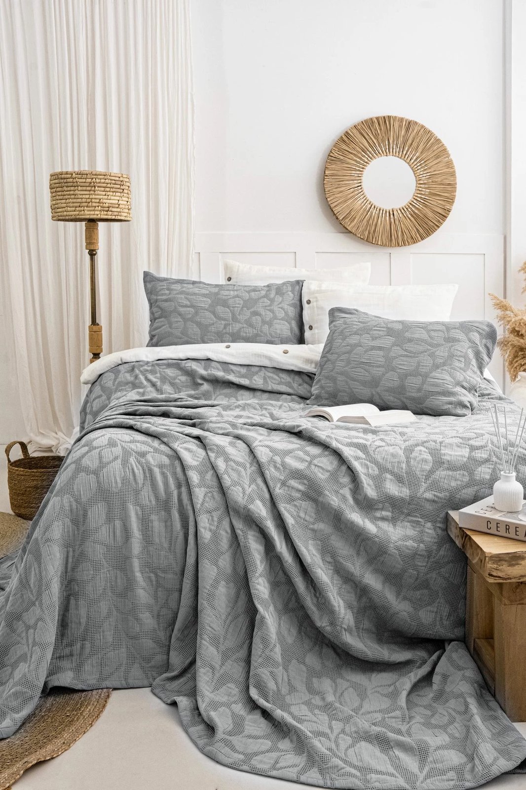 Set mbulesë dysheku dopio, Bambi, ngjyrë antracit, L'essentiel