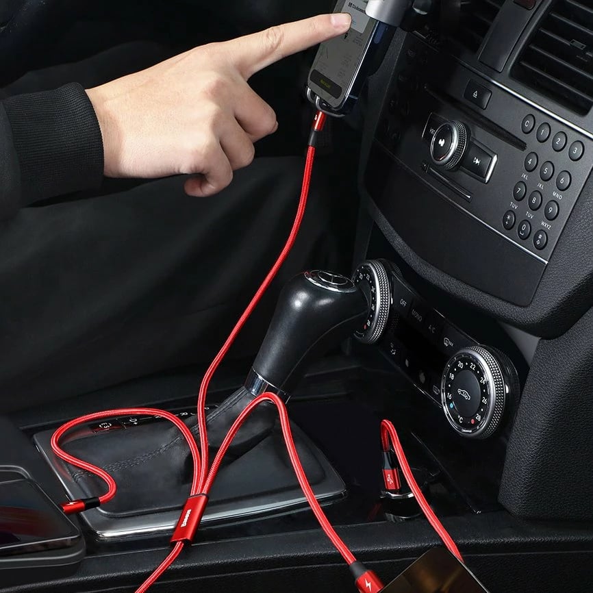 Kabllo 3-në-1 Baseus Rapid Series CAMLT-SC06, 1.5m, 20W, USB-C/Lightning/micro USB, e gjelbër Kabllo 3-në-1 Baseus Rapid Series CAMLT-SC06, 1.5m, 20W, USB-C/Lightning/micro USB, e gjelbër