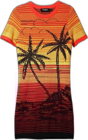 Fustan për femra Desigual, i kuq