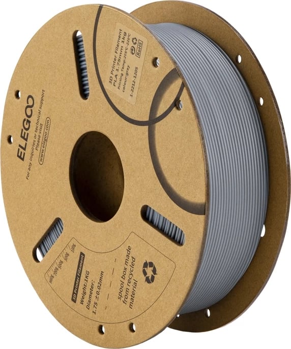 Filament PLA, Elegoo, 50.203.0040, 1.75 mm, 1 kg, gri