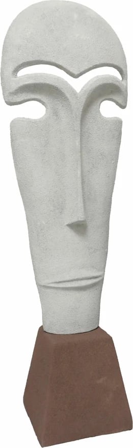 Figurë dekorative Nathen, alumin, e bardhë-bezhë, 15x11x48cm