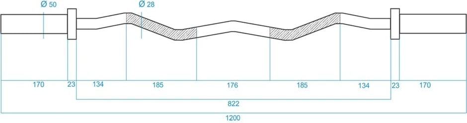 Hekur për pesha dore HMS, 8.3 kg / 1200 mm 
