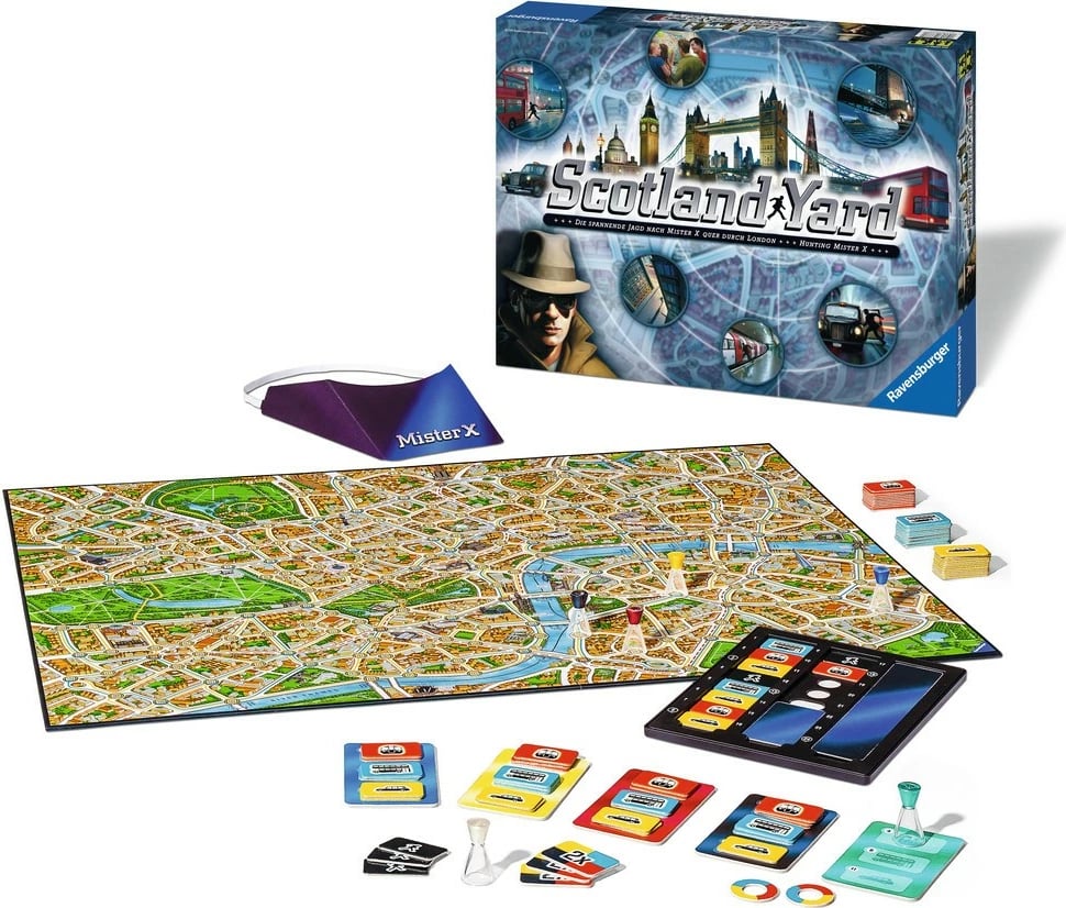 Lojë tavoline Ravensburger Hunting Mister X, strategji, për 2-6 lojtarë, shumëngjyrëshe