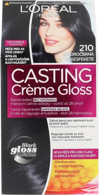 Ngjyrë për flokë L'Oréal Paris Casting Creme Gloss 210 Blue Black për femra, 48ml