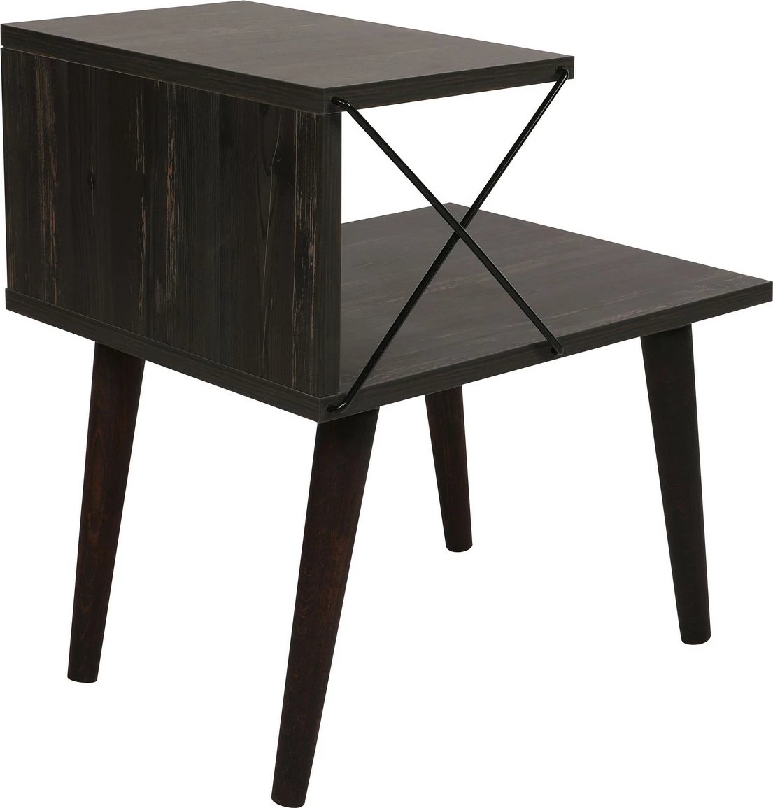 Komodinë natës Hanah Home, Cross, ngjyrë kafe e errët