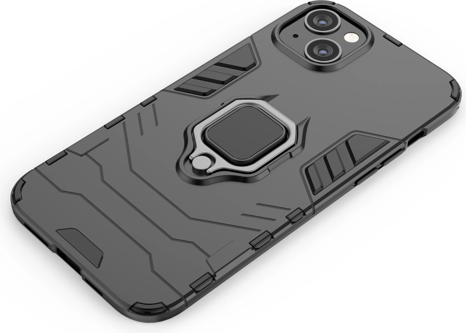 Mbështjellës Hurtel Ring Armor për iPhone 14 Plus, me unazë, i zi