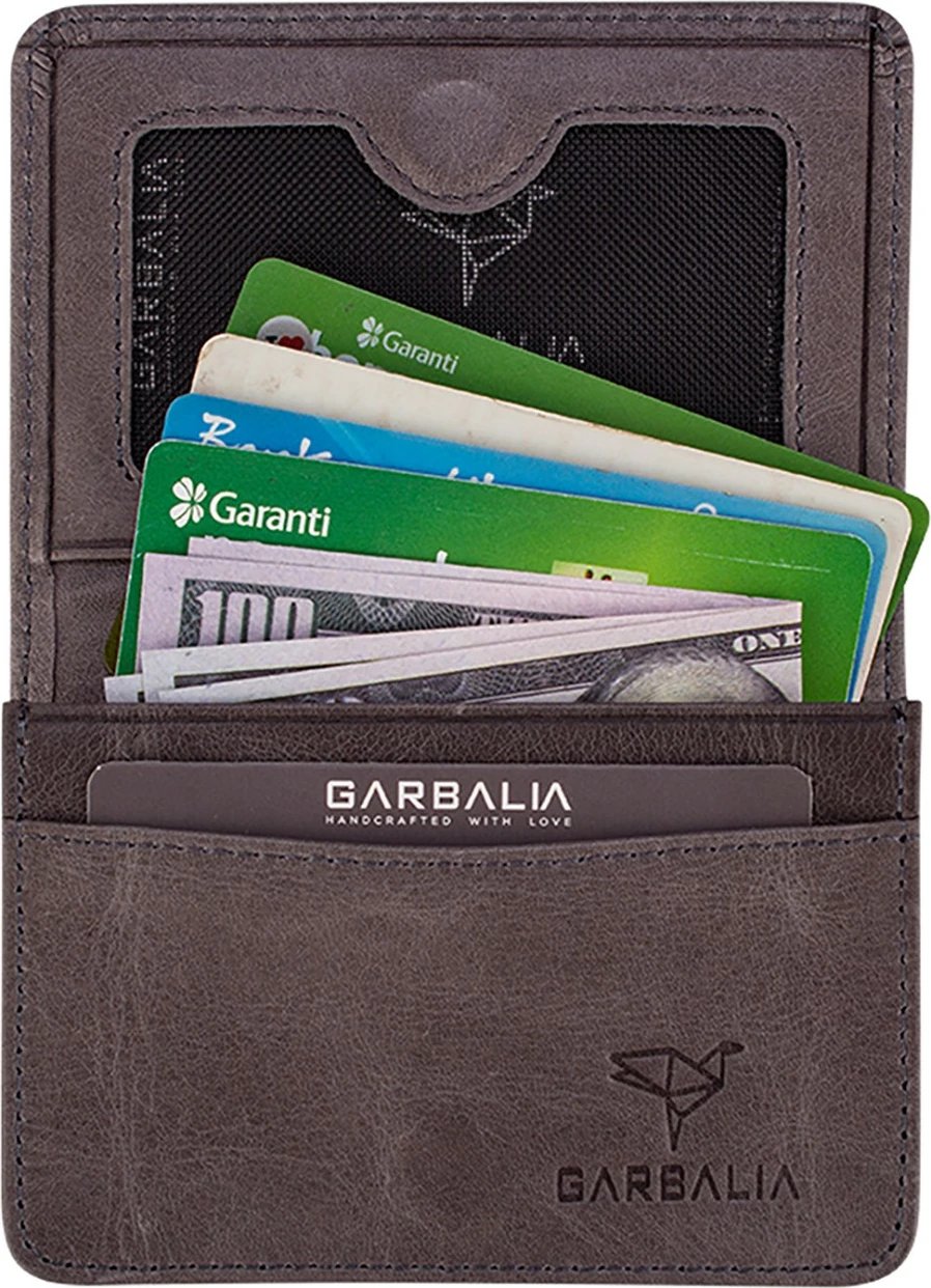 Portofol unisex Magnetcrazy, lëkurë natyrale, ngjyrë gri, Zoozie Bags