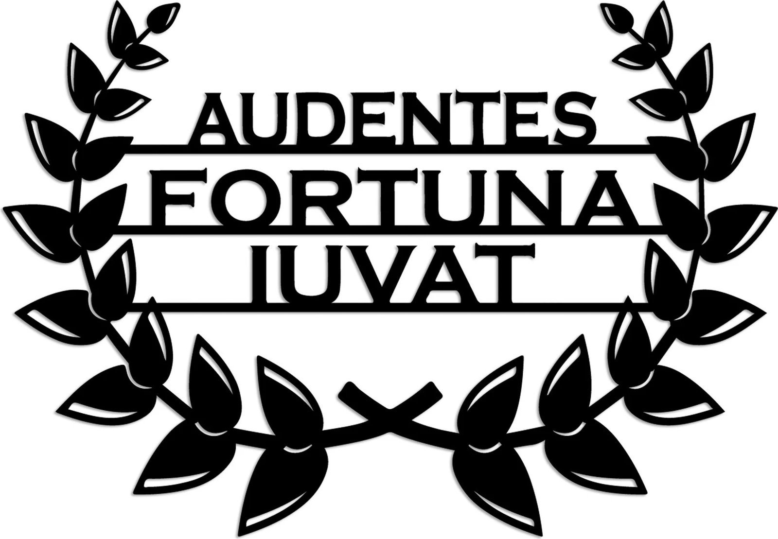 Aksesor dekorativ metalik për mur, Wallity Audaces Fortuna 3, ngjyrë e zezë, 56x39cm