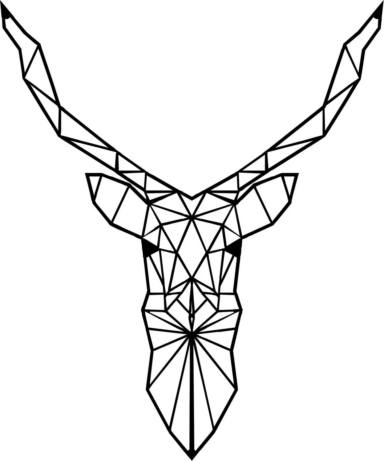 Aksesor dekorativ metalik për mur, Wallity, Geyik