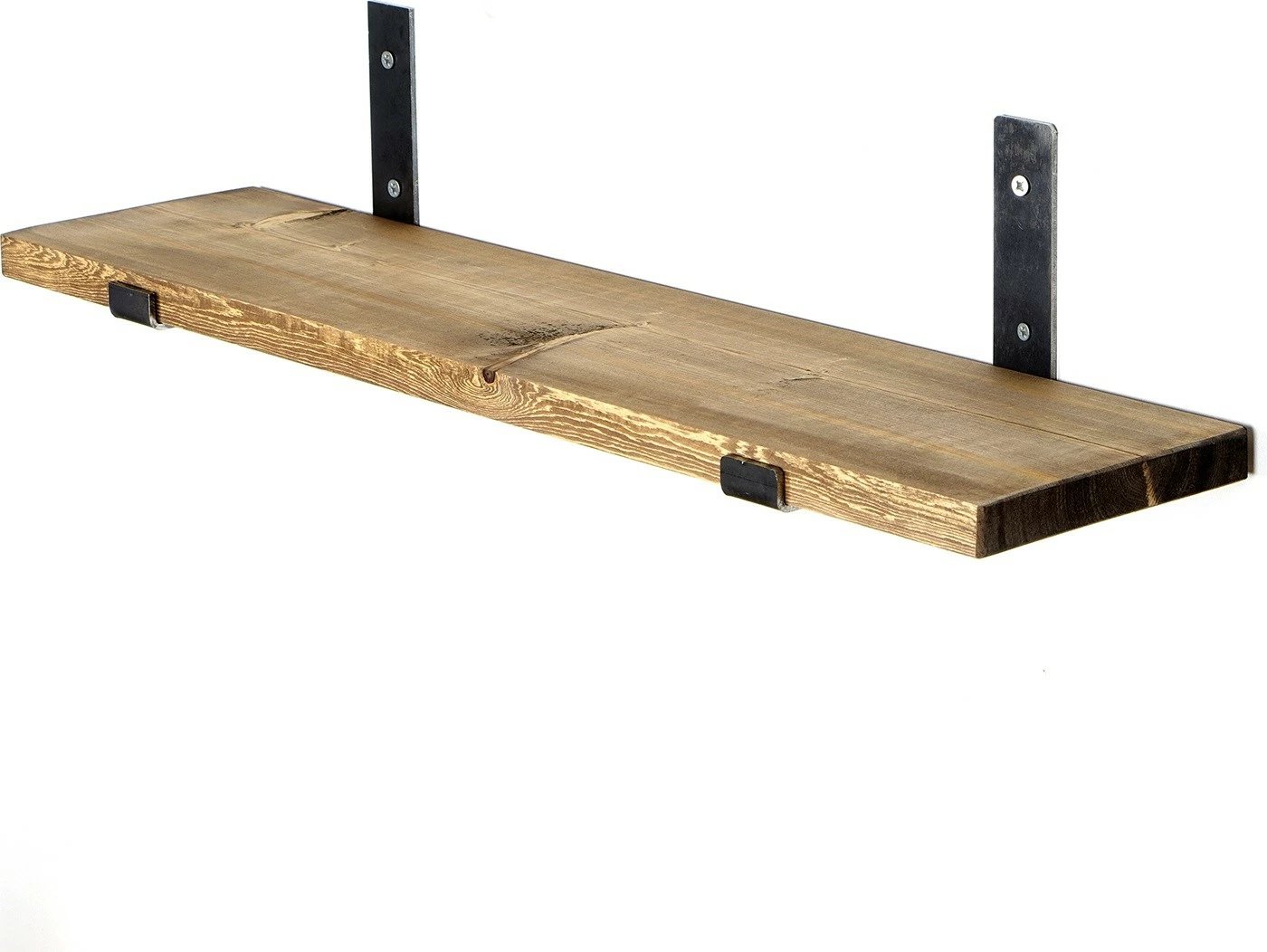 Raft dekorativ prej druri për mur, ngjyrë e zezë dhe arre, Hanah Home, Lam009