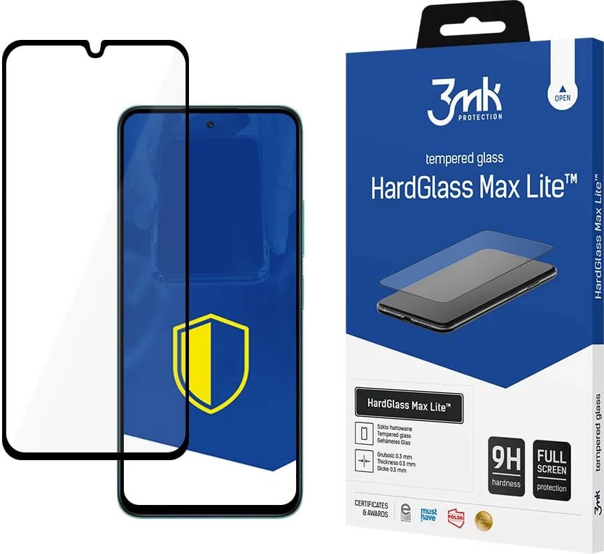 Mbështjellës xhami 3mk HardGlass Max Lite për Xiaomi Poco M6 5G, Transparent
