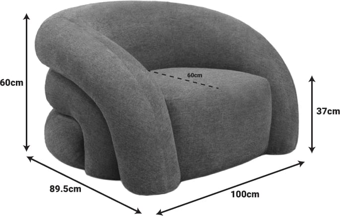 Fotel Lexy, krem, 100x89.5x60cm