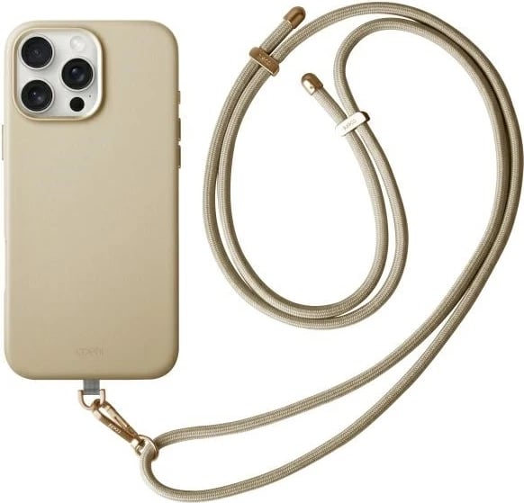 Mbështjellës UNIQ Coehl Muse me karikim magnetik për iPhone 16 Pro, Bezhe