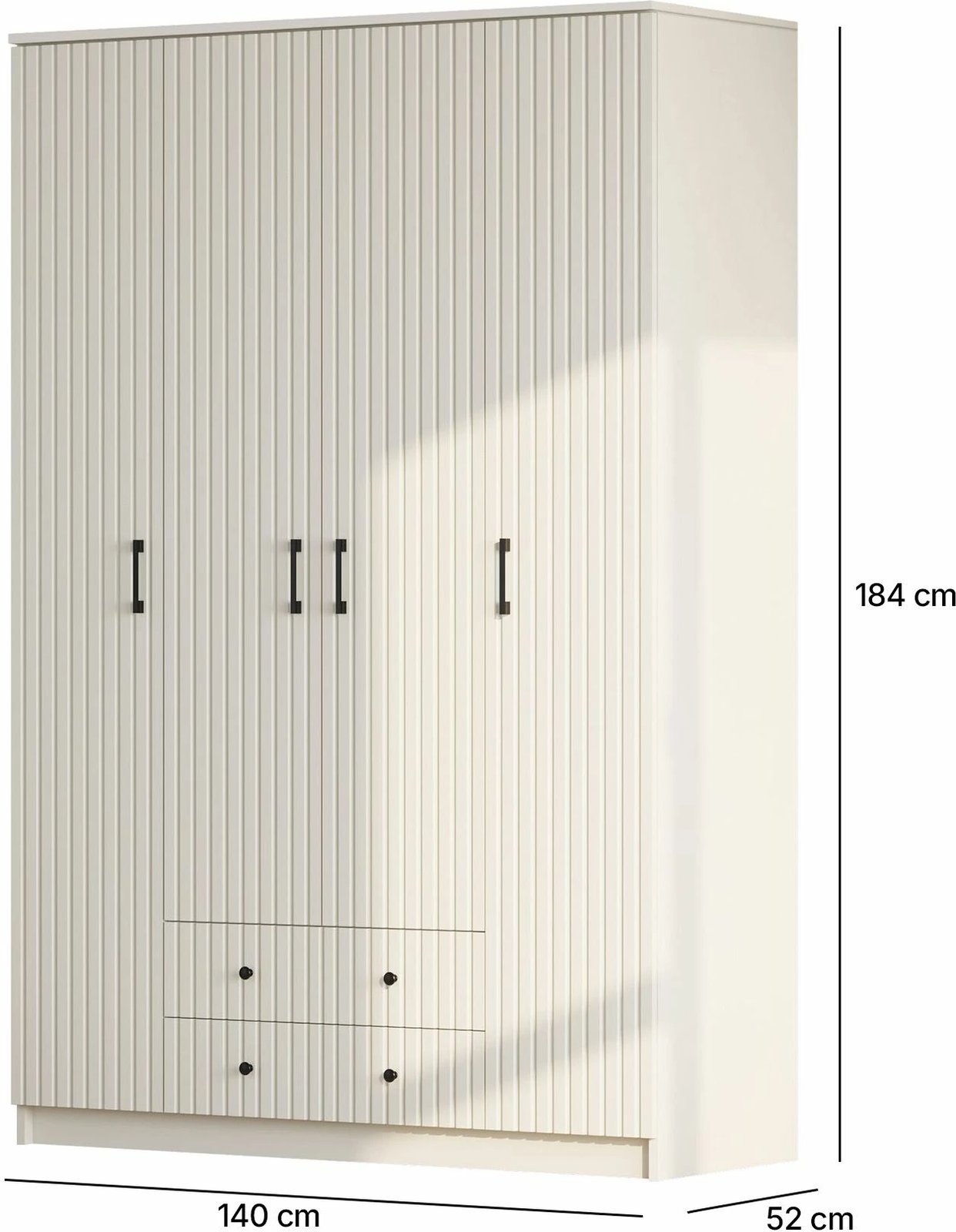 Dollap rrobash Skye Decor, ngjyrë e bardhë mat, RB-185-02