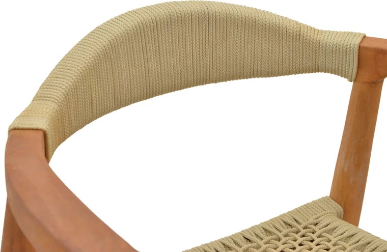 Karrige kopshti Ganny, dru tik dhe litar poliestër, ngjyrë natyrale, 61x58x71cm